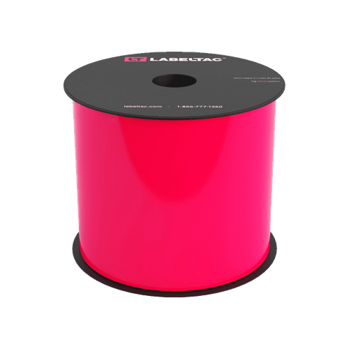 Etiquetas Fosforescentes Rosa Rollo de 4" x 150'