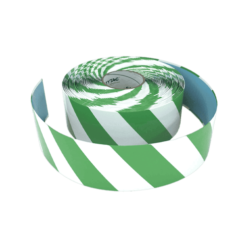 Cinta de Marcaje Verde/Blanco 6" x 100' para Piso