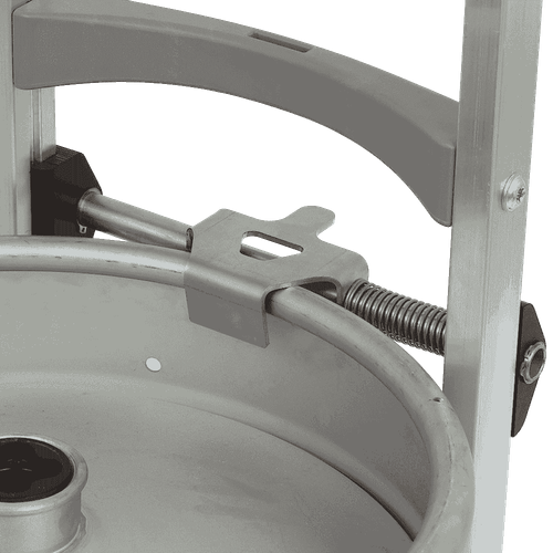 Gancho para sujeción de barril para diablito eléctrico