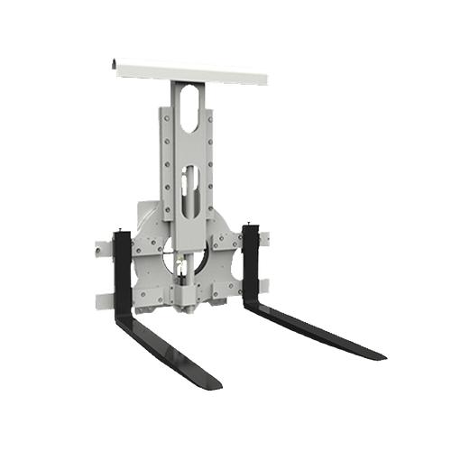 Clamp de horquillas rotatorias con retenedor