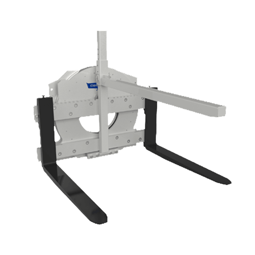 Clamp de horquillas rotatorias con sujetador para contenedor