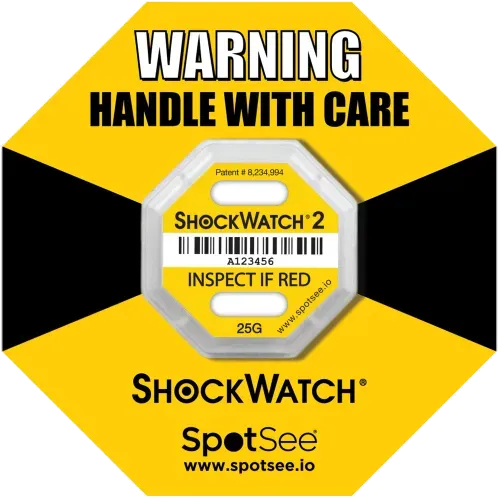 Indicador de impacto ShockWatch2 Label 25G Amarillo 100Pzas