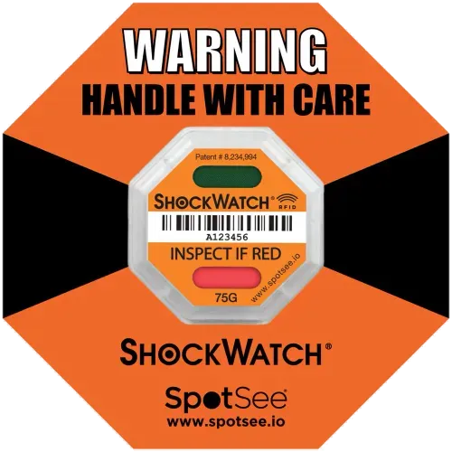 Indicador de impacto ShockWatch RFID 75G Naranja - 100Pzas