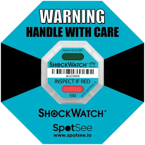 Indicador de impacto ShockWatch RFID 10G Azul 100Pzas