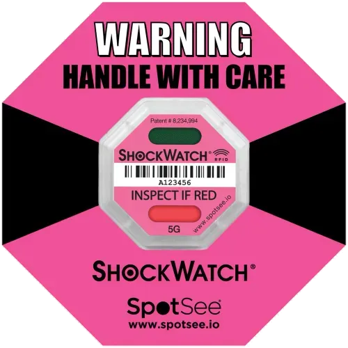 Indicador de impacto ShockWatch RFID 5G Rosa 100Pzas