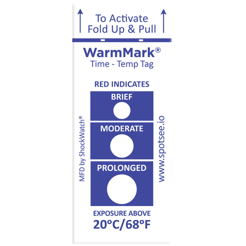 Indicador de temperatura paquetes WarmMark 20°C/68°F 100Pzas