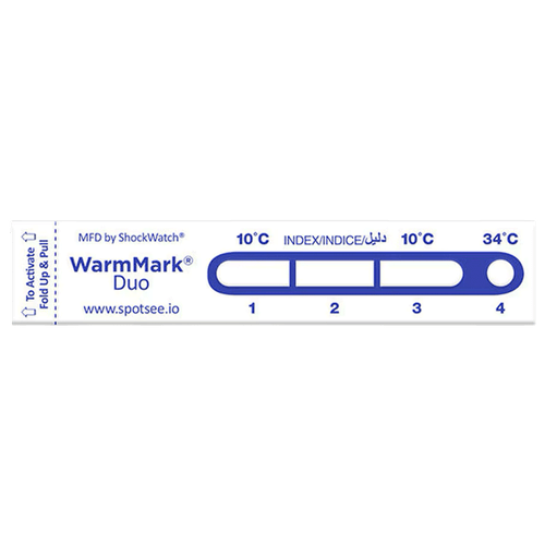 Indicador de temperatura WarmMark Duo 10°C/34°C - 100 Piezas